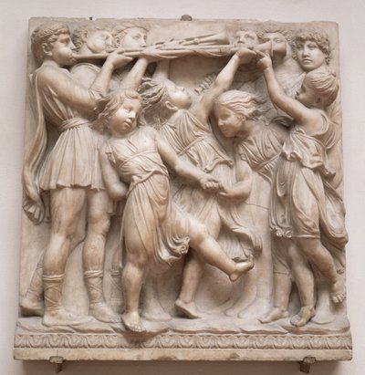 Trumpeting angels, relief from the Cantoria by Luca Della Robbia